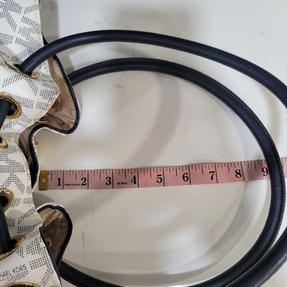 Michael Michael Kors Coated Canvas Bucket Bag Logo Printed Gold Hardware - Picture 9 of 9